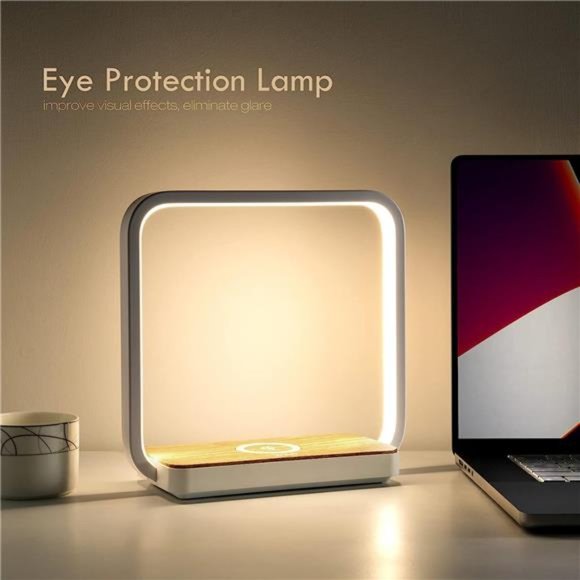 Bedside Lampwith Qi Wireless Charger,A13 Table lamp 3Step Dimmable Touch Control - Picture 5 of 6